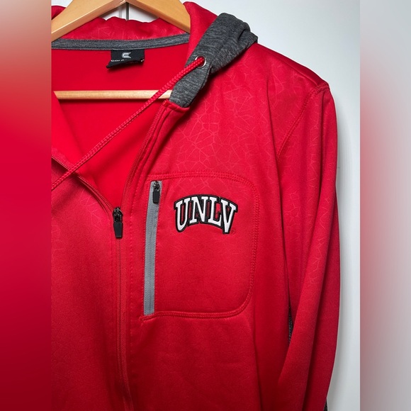 UNLV University Las Vegas Rebels | Red Mens Full Zip Jacket - Picture 3 of 9